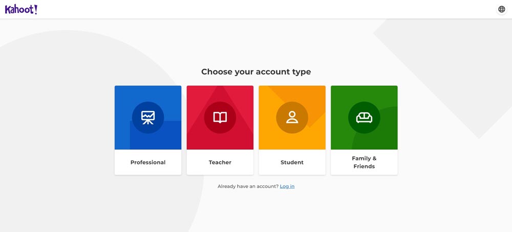 Màn hình sẽ tự động điều hướng sang mục “Choose your account type