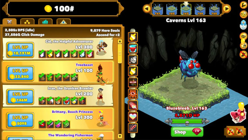 Trong Clicker Heroes, người chơi sẽ tham gia vào cuộc phiêu lưu đơn giản nhưng đầy thú vị