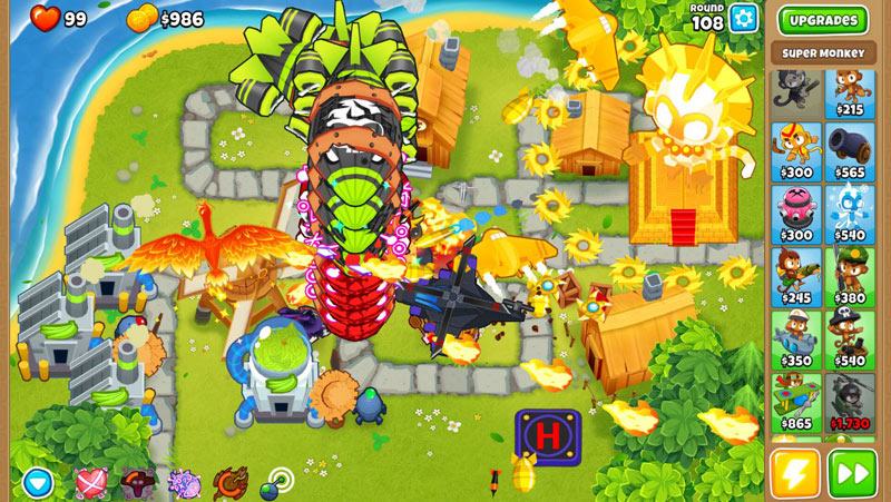 Bloons TD 6 cũng nằm trong danh sách top game thủ thành PC, mang đến trải nghiệm phòng thủ với các loại khỉ và bóng bay độc đáo, cùng nhiều cấp độ thử thách khác nhau.