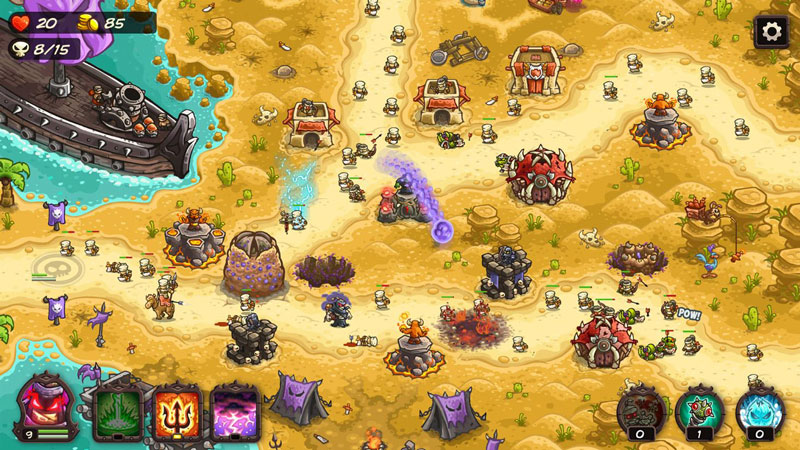 Kingdom Rush là một trong những top game thủ thành PC được yêu thích, nổi bật với đồ họa hoạt hình và lối chơi chiến lược hấp dẫn.